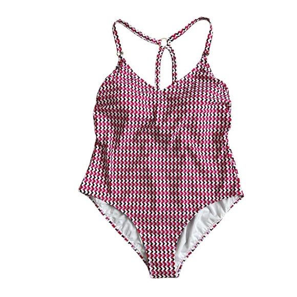 Kona Sol One Piece Chevron Swimsuit Women’s Plus Size 20 Multicolor Strappy - Picture 3 of 10